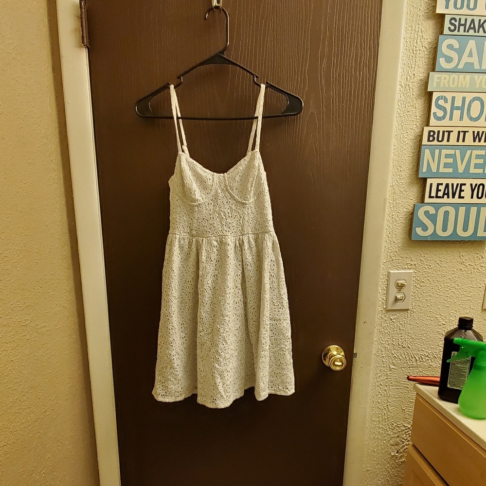 White floral bustier dress